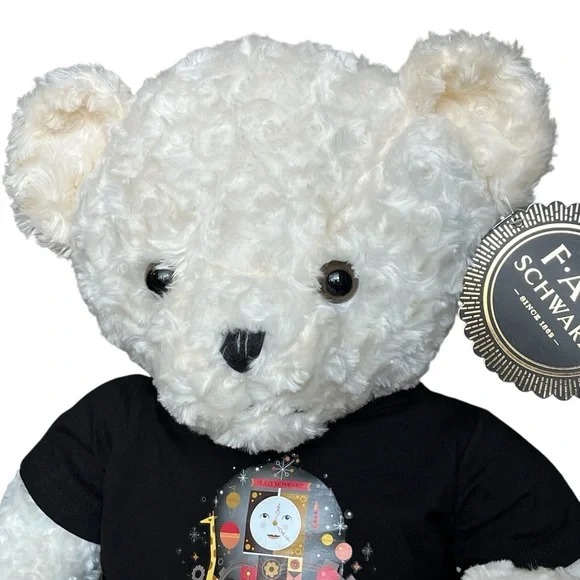 NEW FAO Schwarz Large Curly White Sitting Bear Plush - Return To Wonder - Picture 2 of 13